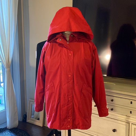 London Towne Jackets & Blazers - London Towne red jacket coat removable hood & removable quilted insert Small